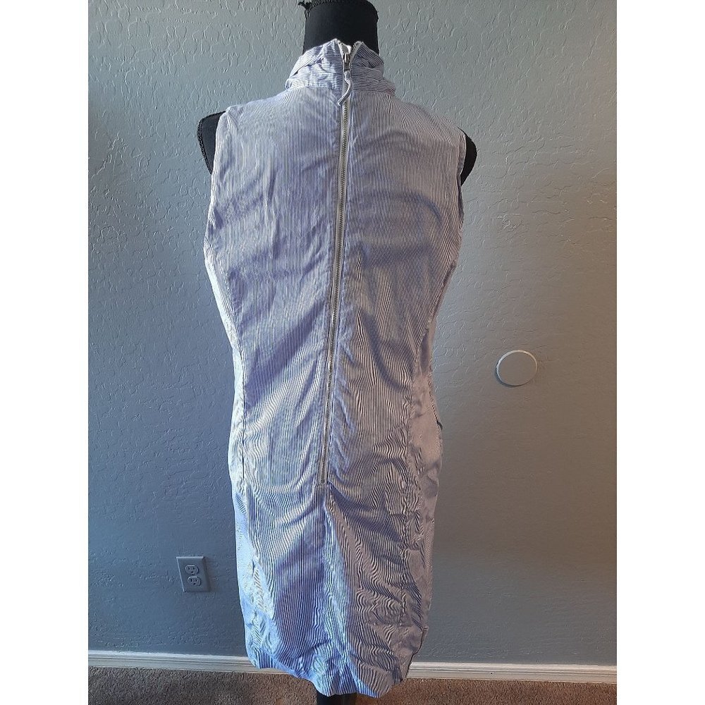 BANANA REPUBLIC TICKING STRIPED DRESS BOW  12 Contemporary  Workwear Preppy - Picture 6 of 10